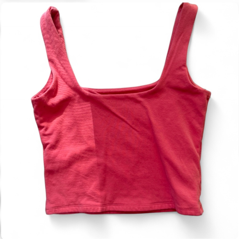 Abercrombie & Fitch Pink Square Neck Thick Straps Stretchy Tank Top - Picture 2 of 3